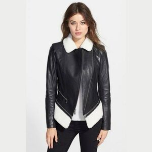 Dawn Levy KitKat Black Asymptomatic Zip  Genuine Leather Jacket Size XL